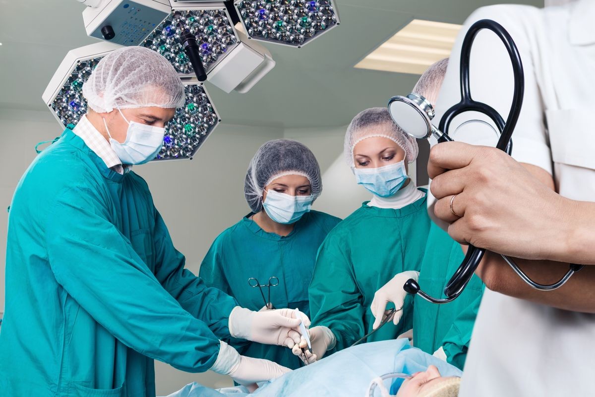 Surgeons team during a surgery